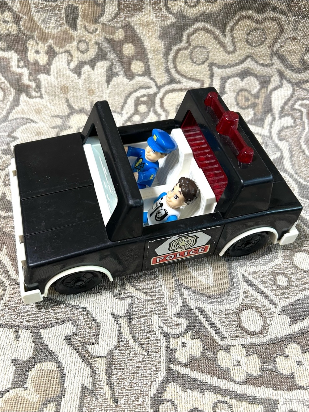 Fisher-Price Vintage 1981 Husky Helpers Police Patrol Squad Car #332 & 2 Figures